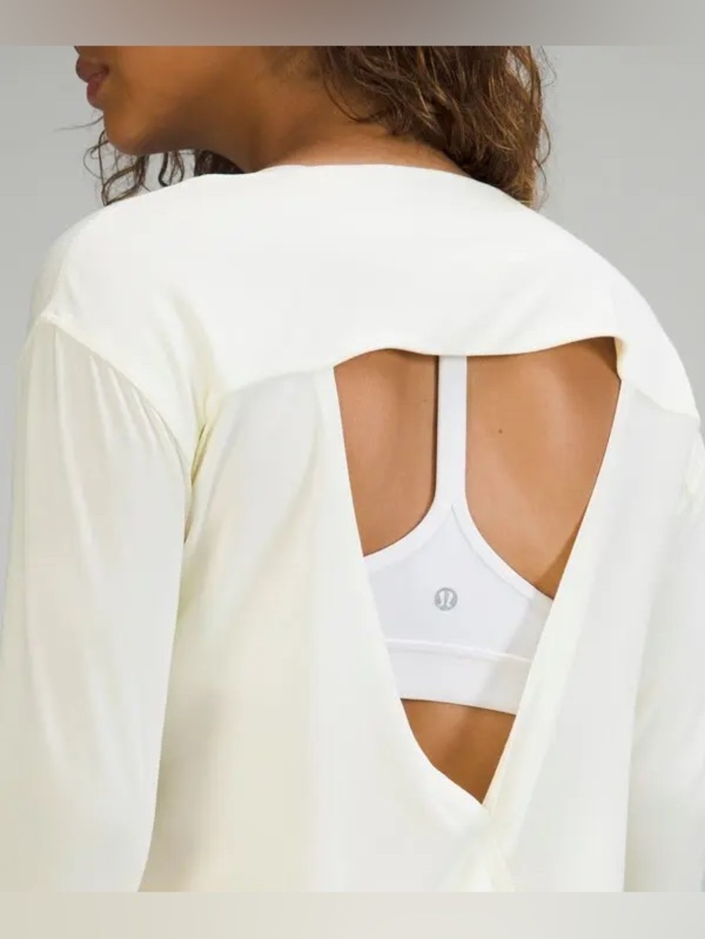 Lululemon modal blend open back long sleeve top size 6 sorbet yellow - Picture 2 of 11